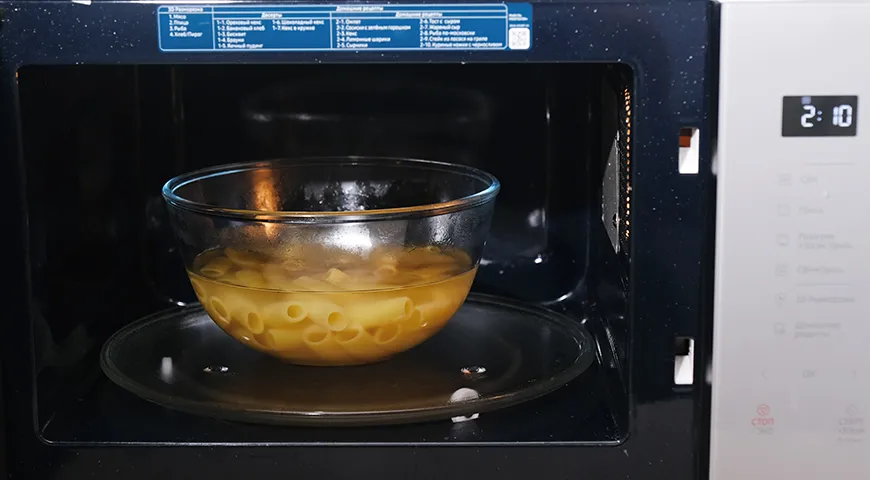 Макароны в микроволновке