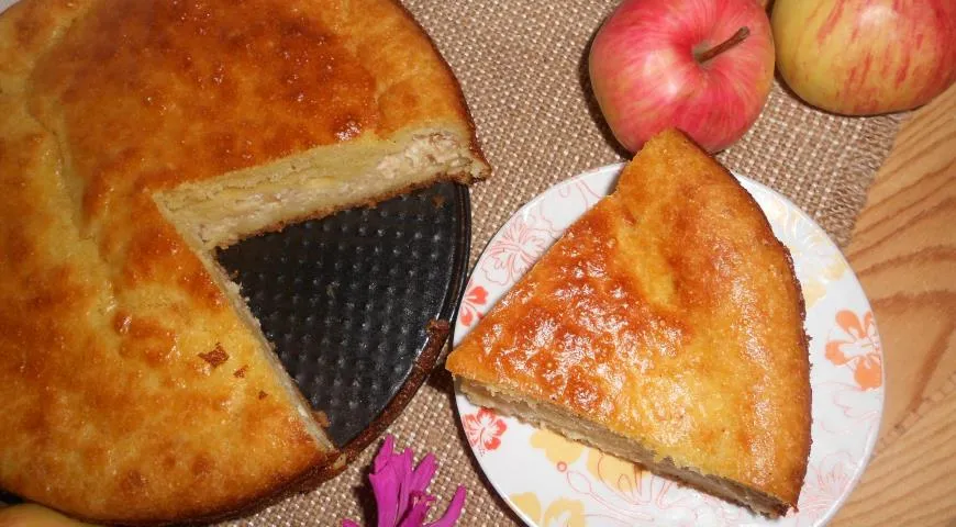 Рецепт яблочного пирога с творожной начинкой