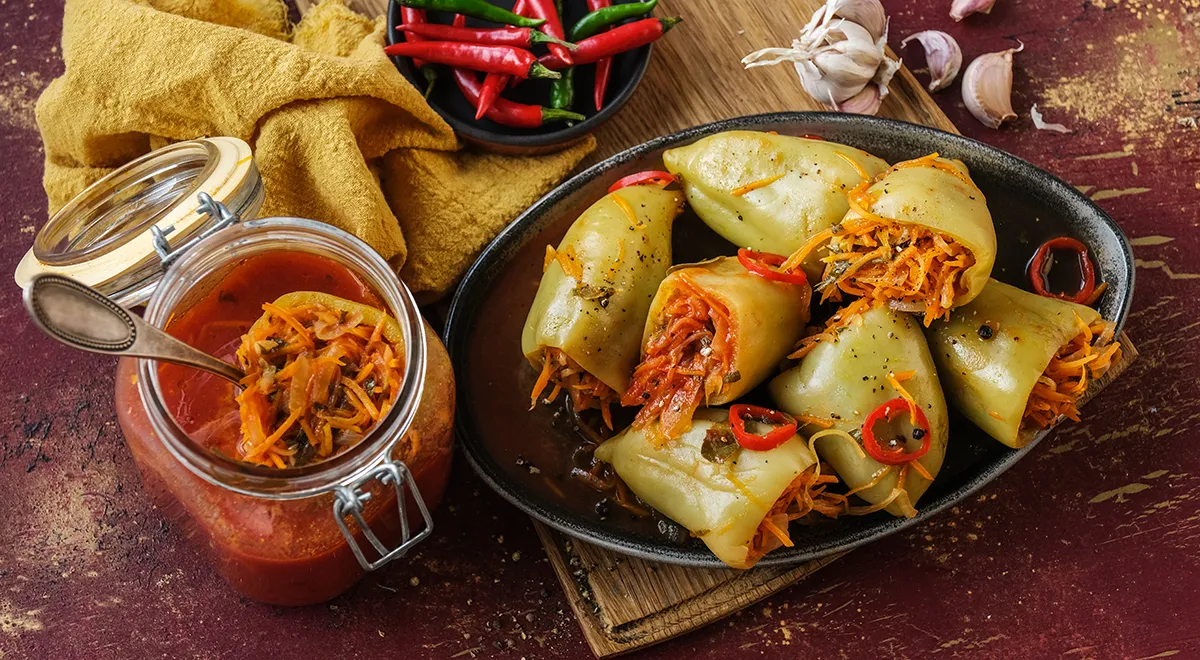 Рецепт фаршированного перца в томатном соке на зиму