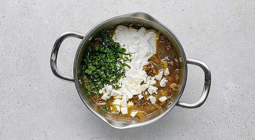 Холодный суп из баклажанов с брынзой