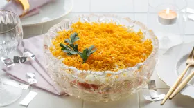 Салат мимоза с овощами