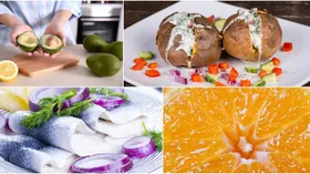 Сезонные продукты января: селёдка, лосось, минеральная вода, цитрусовые, авокадо, картофель