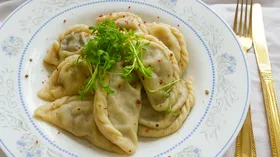 Вареники с грибами и фасолью постные