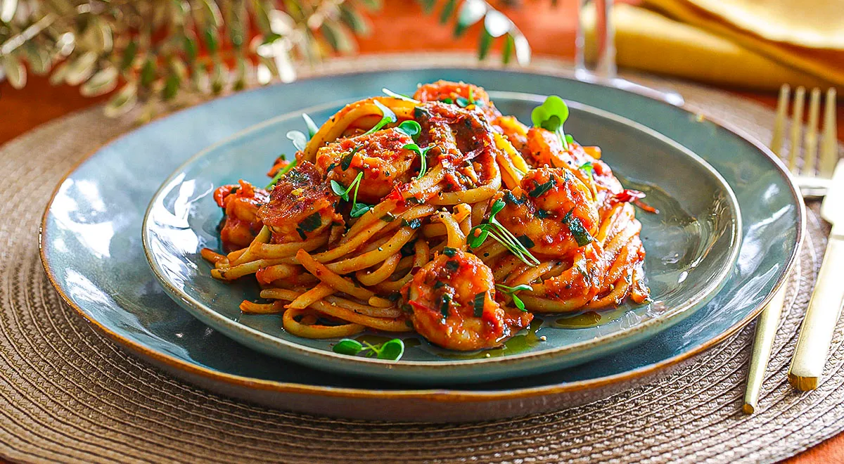 Основное блюдо с креветками