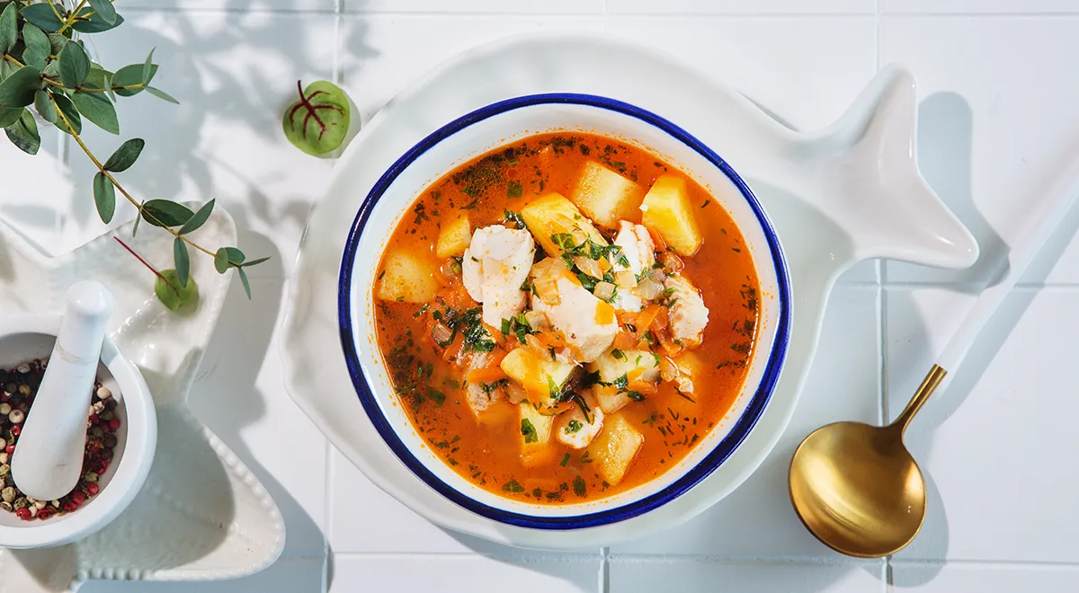 Рецепт рыбного супа из отварного минтая с картофелем