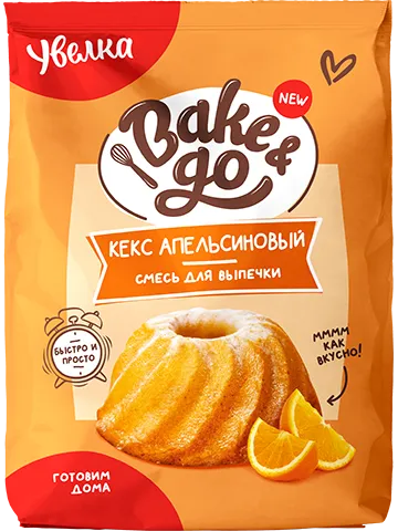 УВЕЛКА Bake&Go Смесь Кекс Апельсиновый 300г фл/п(Злак):8
