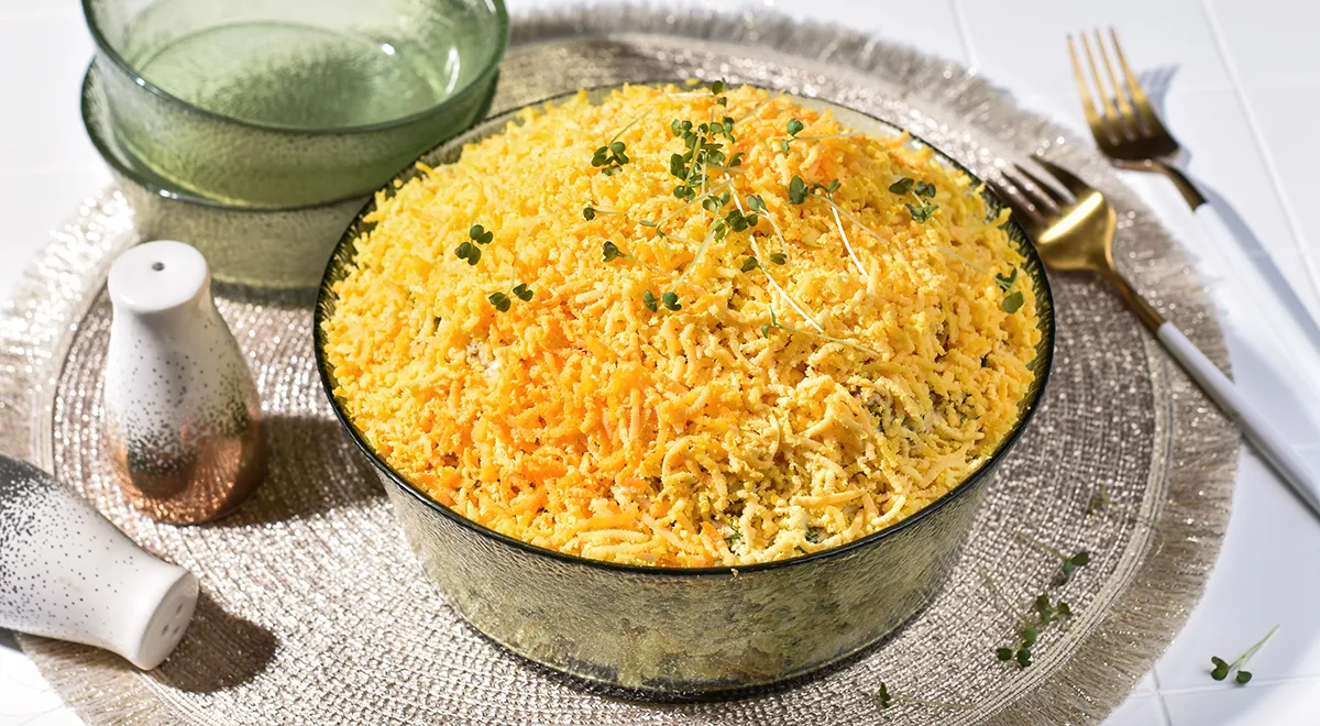 Рецепт салата «Ленивая мимоза»