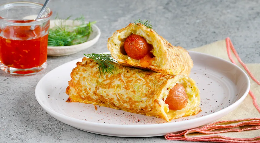 Сосиски в тесте без теста для ужина