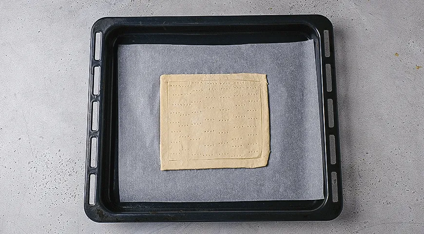 Тарт с горбушей и бобами