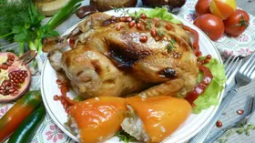 Курица, фаршированная сладким перцем с рисом