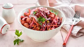 Винегрет с квашеной капустой и морковью по-корейски