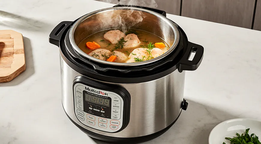 Если используете части курицы, то закладывайте их в мультиварку по размеру: крупные первыми, мелкие позже