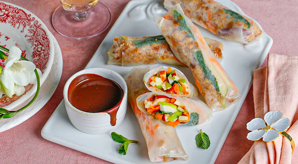 Роллы из рисовой бумаги на десерт