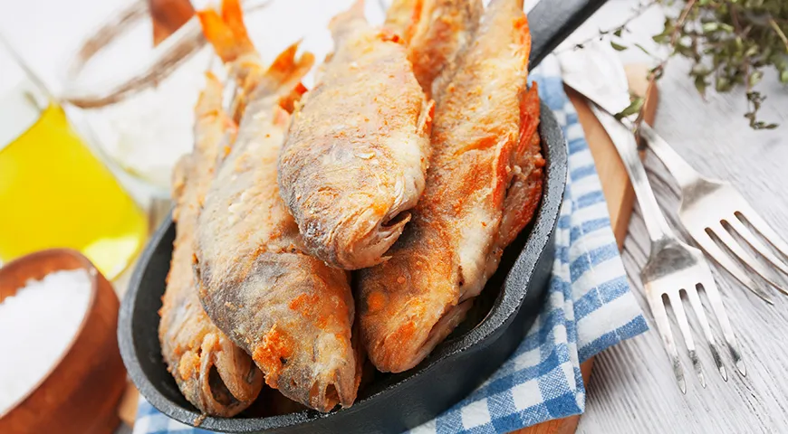 Жареная рыба густера