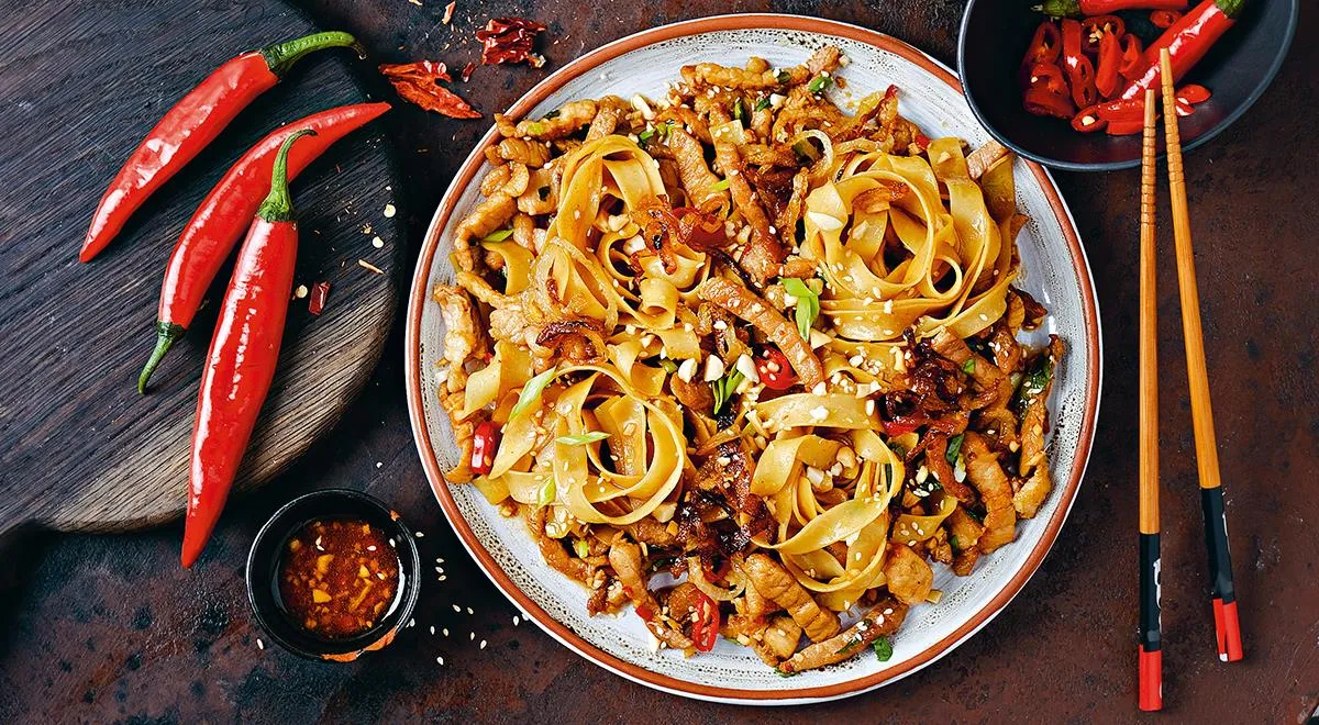 Рецепт макарон-гнезд со свининой