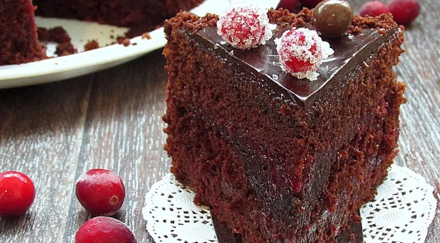 Рецепт шоколадно-клюквенного торта