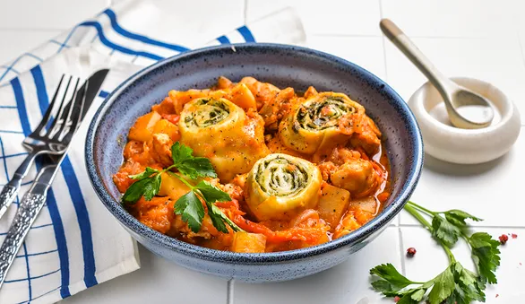Штрудли с картофелем и курицей