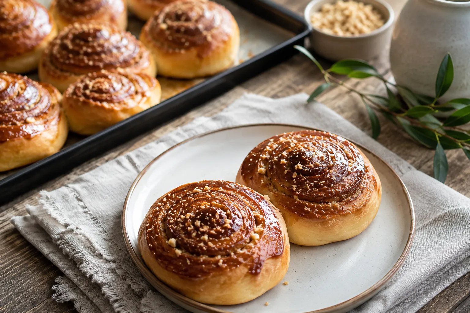 Булочки с корицей и орехами