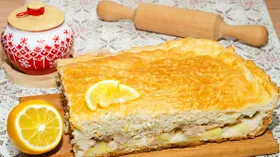 Ленивый курник с курицей и картошкой