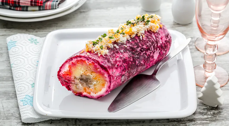 Селедка под шубой, рулет 