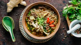 Рецепты на обед с лапшой гречневой