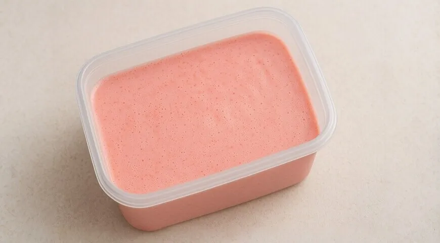 Клубничное мороженое с молоком