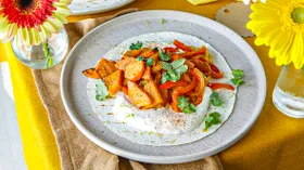 Тортилья с бататом, запеченным в духовке дольками