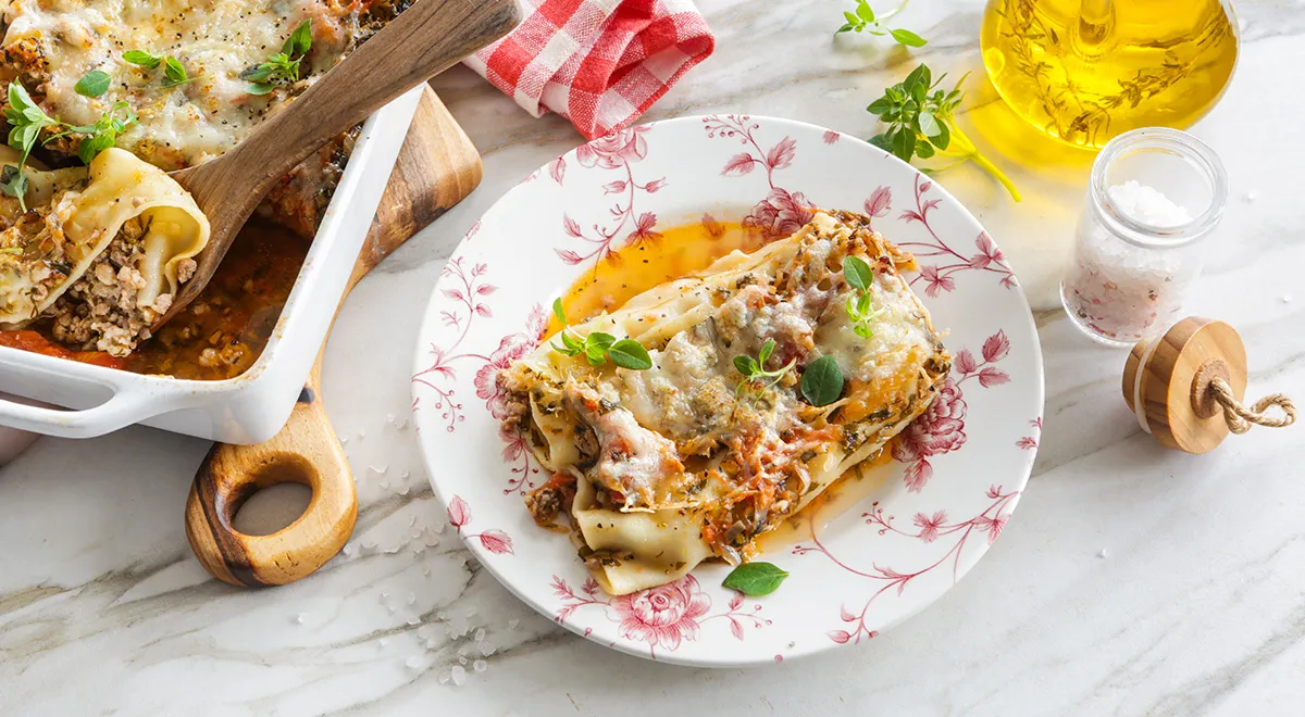 Макароны, начиненные фаршем