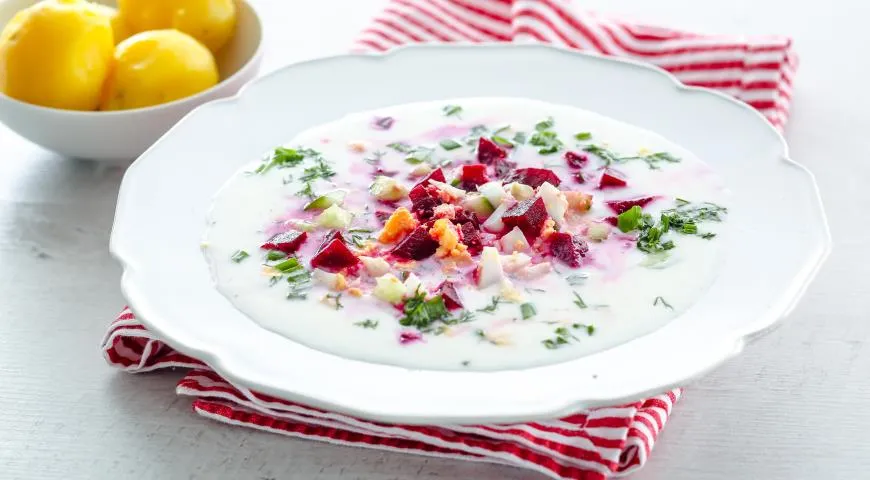Рецепт холодного свекольника на кефире 3,2%