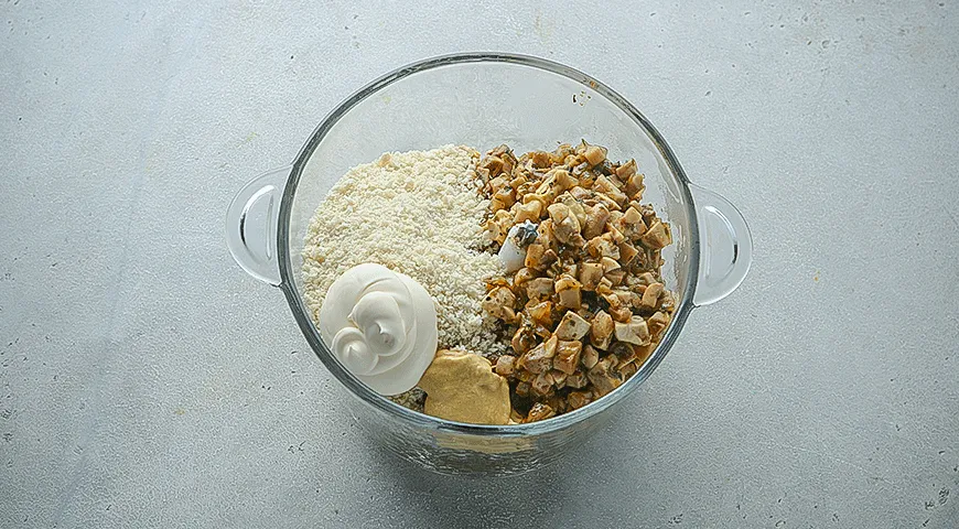 Грибная запеканка с чечевицей