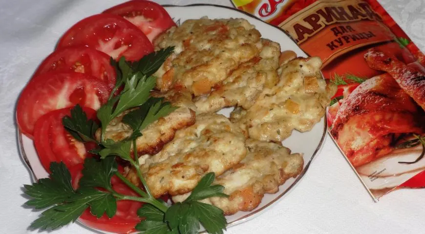 Рецепт оладий из курицы с геркулесом и овощами