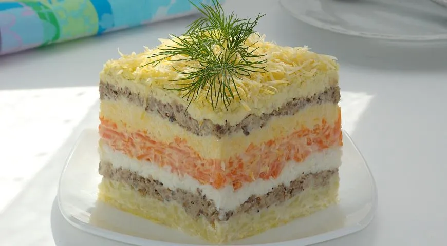 Мимоза с сардиной