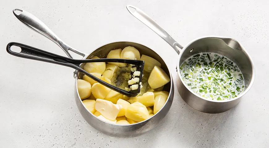 Картофельное пюре с зеленым луком