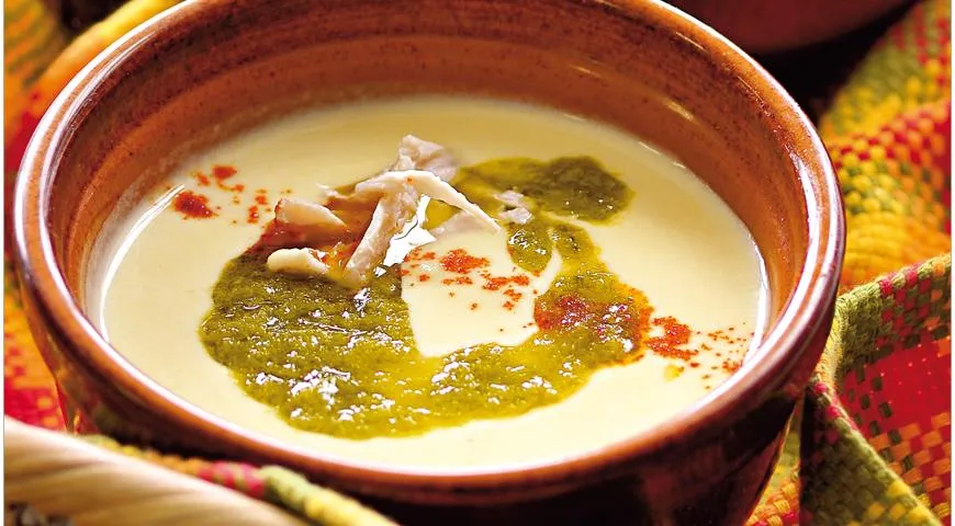 Вишисуаз с курицей и луковым маслом