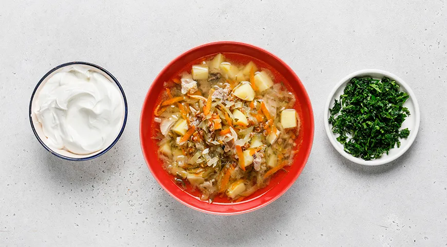 Рассольник с гречкой