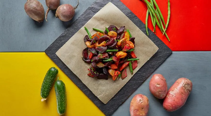 Винегрет из печеных овощей