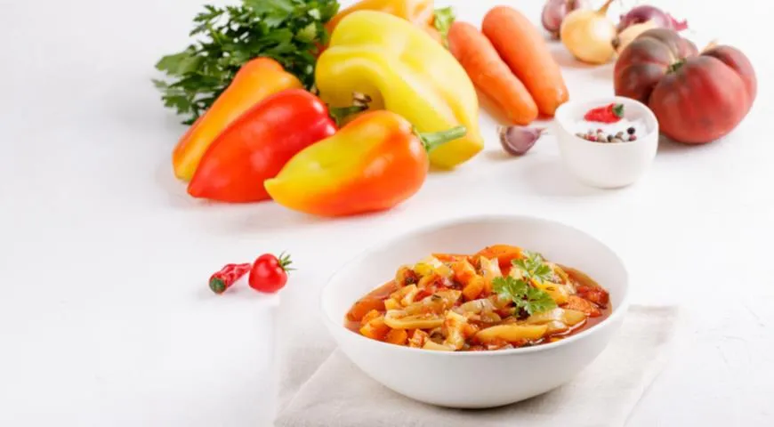 Приготовление лечо из болгарского перца | Рецепт | Овощные гарниры, Еда, Гарниры