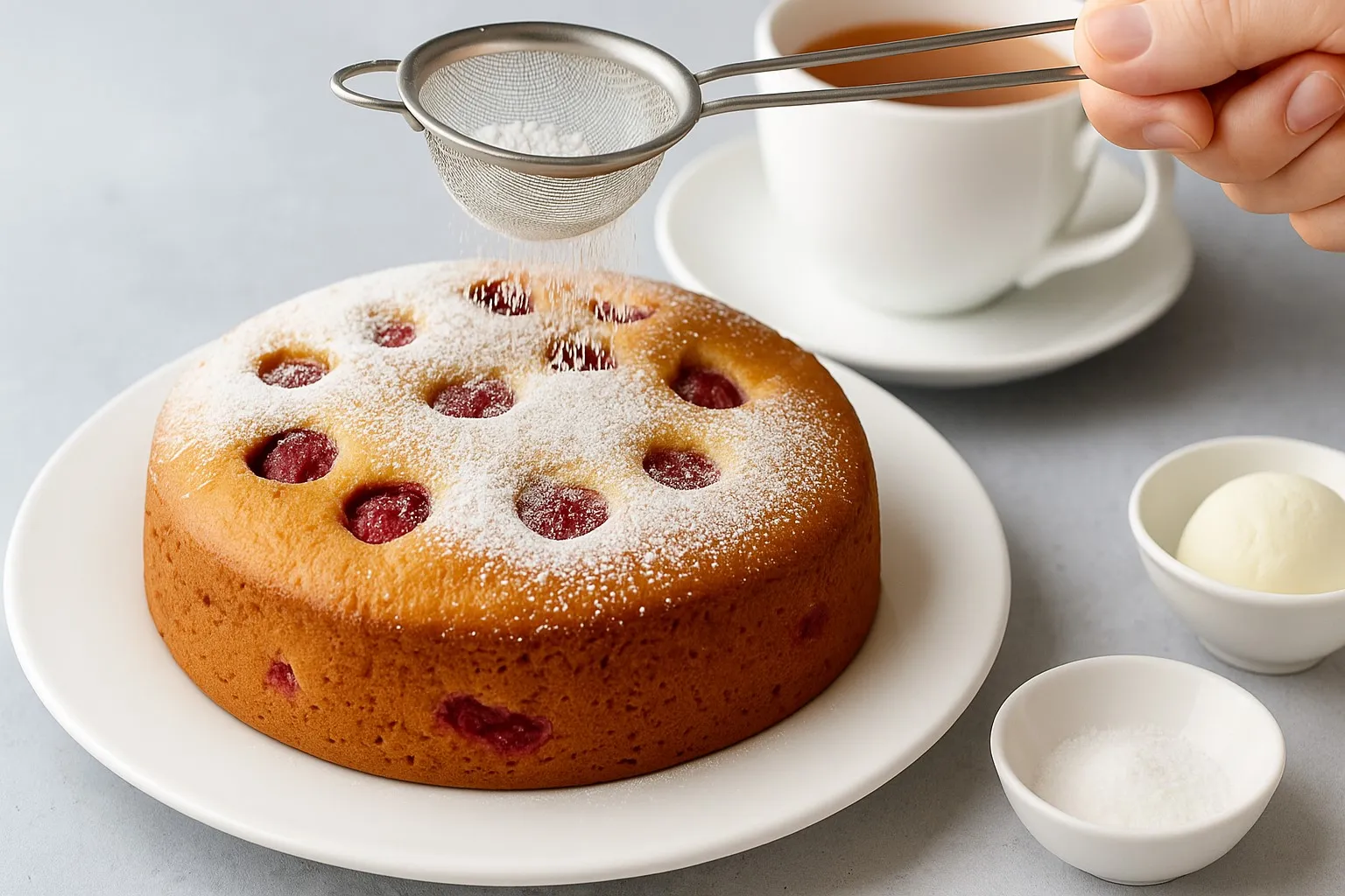 Пирог с вишней в мультиварке