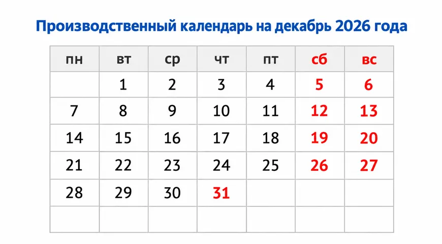 Производственный календарь