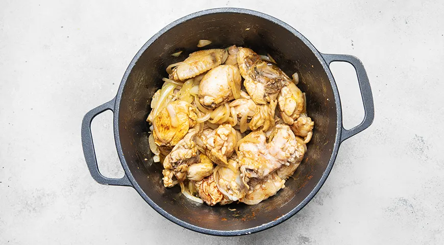 Чахохбили из курицы в казане