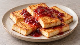 Жареный тофу с джемом 