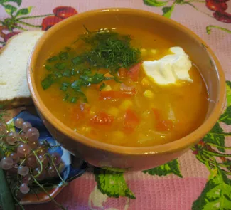 Овощной суп со смородиной