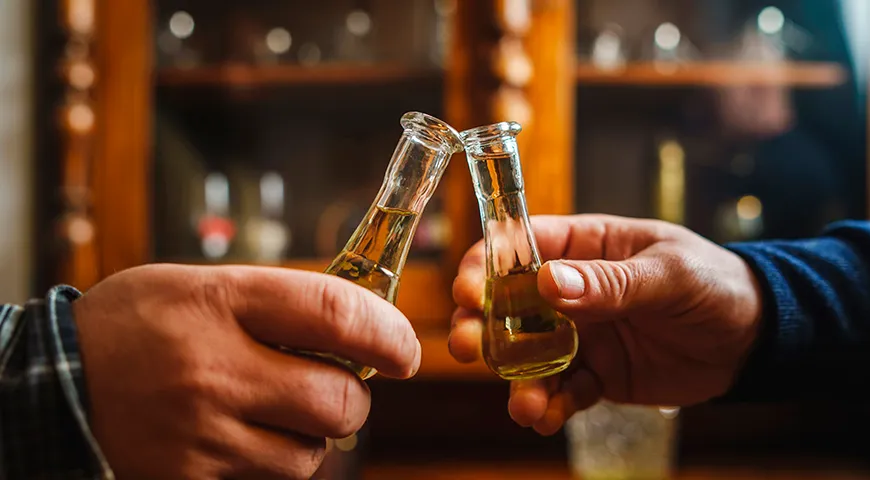 Сливовицу подают в небольших рюмках объемом 30–50 мл, известных как «чоканьчичи» (в Сербии)