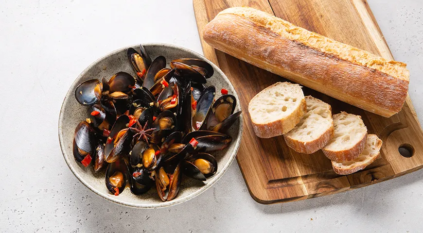 Мидии в соевом соусе