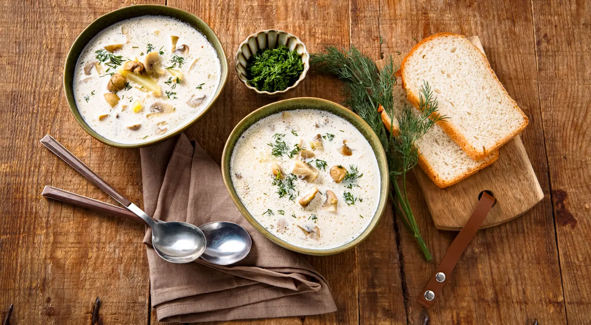 Рецепт грибного супа со сливками