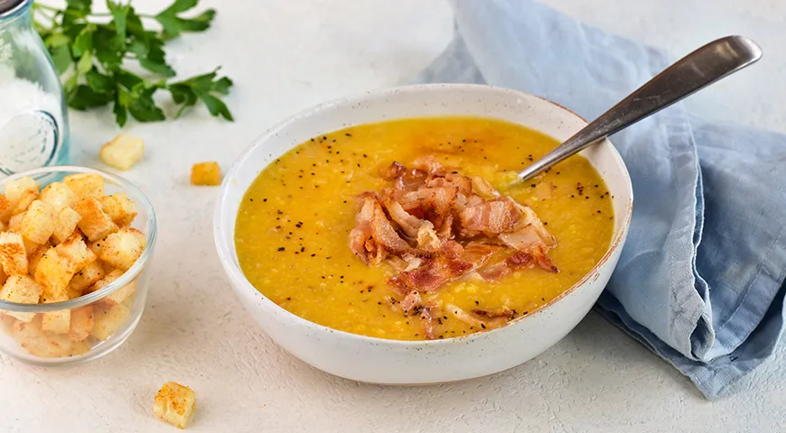 Вкусный гороховый суп с грудинкой