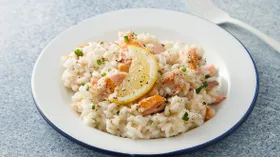 Ризотто с лососем и лимоном