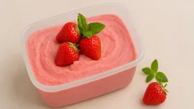 Клубничное мороженое с молоком
