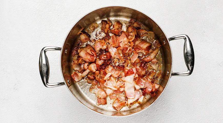 Сырный суп с ветчиной и беконом