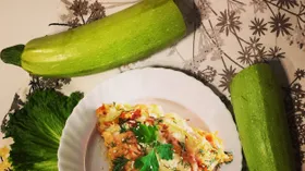 Омлет из кабачков с сыром и зеленью